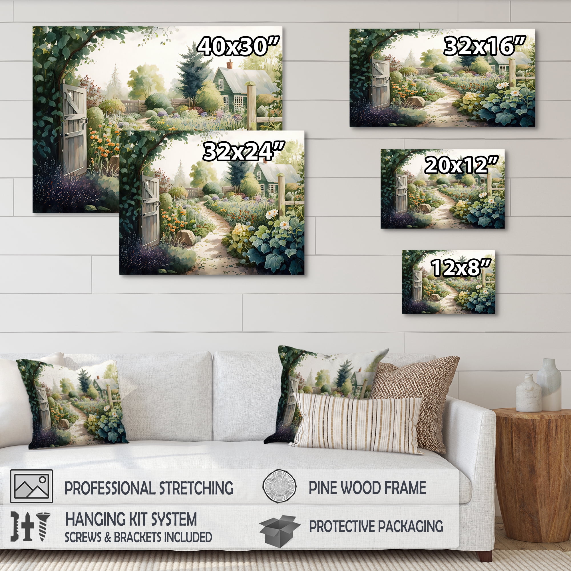 Designart Fresh Garden At The Cottage I Canvas Wall Art