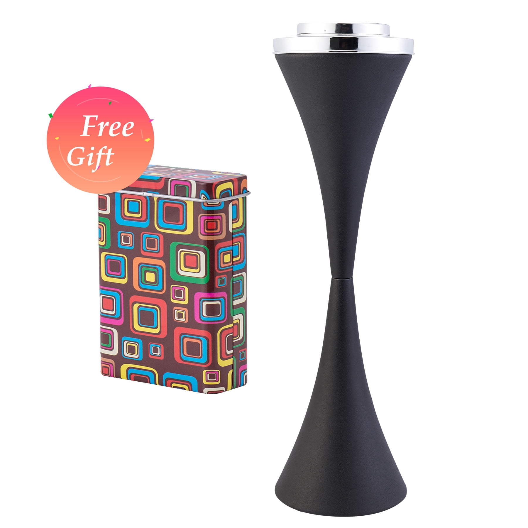 Standing Ashtray with Lid, Metal Pedestal Cigarette and Cigar Ashtray