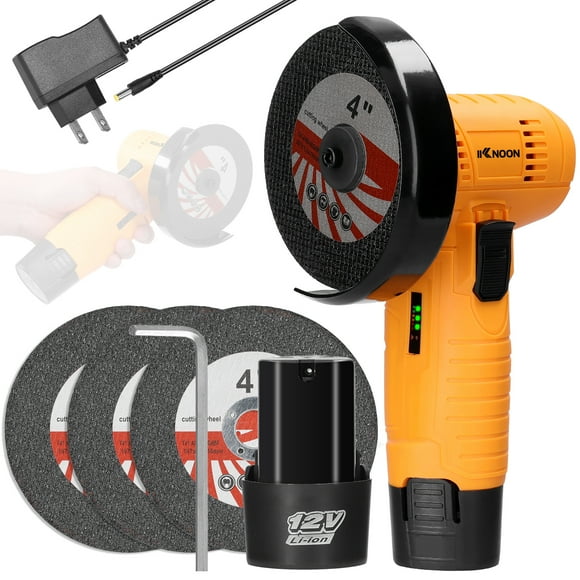KKNOON 12 V 19500rpm M5 Angle Grinder Brushed Motor Electric Grinding Tool Multifunctional Lithium Cutting Machine Utility Power Tool for Cutting Polishing Ceramic Tile Wood Stone Steel