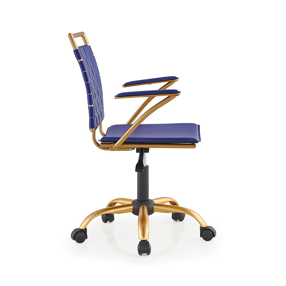 Kepooman Office Chair High Back Leather Executive Computer Desk Chair for Comfort and Ergonomic Design for Lumbar Support, Blue Kepooman Office Chair High Back Leather Executive Computer Desk Chair for Comfort and Ergonomic Design for Lumbar Support, Blue