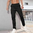 thumbnail image 2 of Plebaso Cargo Pants for Men Drawstring Casual Elastic Waist Outdoor Work Trousers with Zipper Pockets, 2 of 8