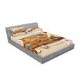 thumbnail image 2 of Ambesonne Beach Fitted Sheet & Pillow Sham Set, Rustic Board Seashells, Queen, Multicolor, 2 of 2