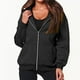 thumbnail image 1 of Chaquetas con cordón para mujer Color sólido Cremallera Asimétrico Ajuste suelto Traje diario FLhrweasw Para estrenar, 1 of 8