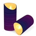 thumbnail image 3 of Iauyy Flameless Candles Battery Operated LED Pillar Candles with Remote and Timer, Wave-like Purple Set of 2 （S), 3 of 8
