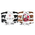 thumbnail image 1 of Art Fish Koi Japan Pattern Bracelet Hand Strap Leather Rope Balloon Love Wristband Double Set, 1 of 2