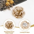thumbnail image 3 of Uxcell Silk Satin Flower Brooch Pin Large Peony Floral Lapel Pin for Women Khaki, 3 of 7