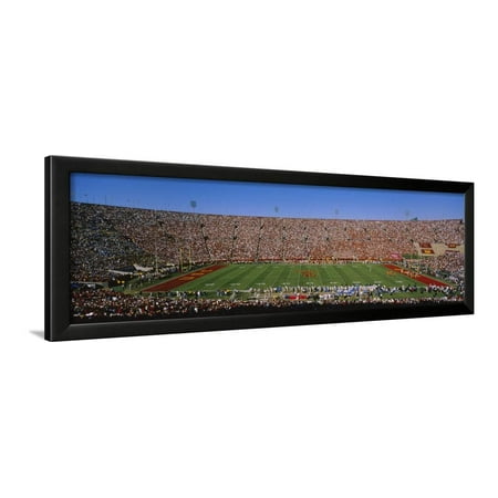 - High Angle View of a Football Stadium Full of Spectators, Los Angeles Memorial Coliseum Framed Print Wall Art