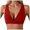 Red, variant on GEWSEY Women Triangle Bikini Tops Sexy V Neck Push Up Swimsuit Tops Color Block Bathing Suit Adjustable Straps Swim Top Red, S