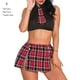 thumbnail image 1 of Traje de uniforme sexy Conjunto de ropa sexy atractivo Traje de ropa escolar de tela tejida de encaje, Negro, S Vogacara XX000042-03, 1 of 7