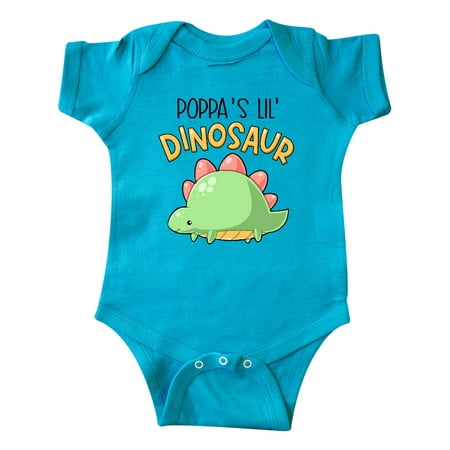 

Inktastic Poppa s Lil Dinosaur with Cute Stegosaurus Gift Baby Boy or Baby Girl Bodysuit