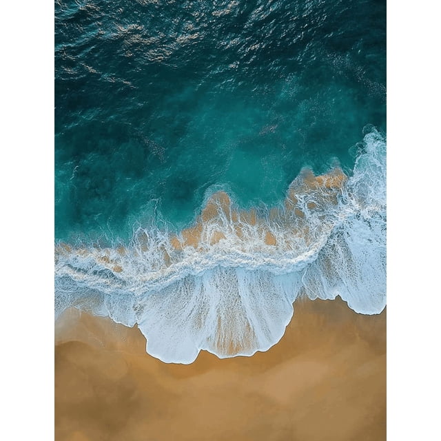 Qisvanset Framed Canvas Wall Art 12x16 Inch Emerald Green Beach Ocean Minimal Coastal Art