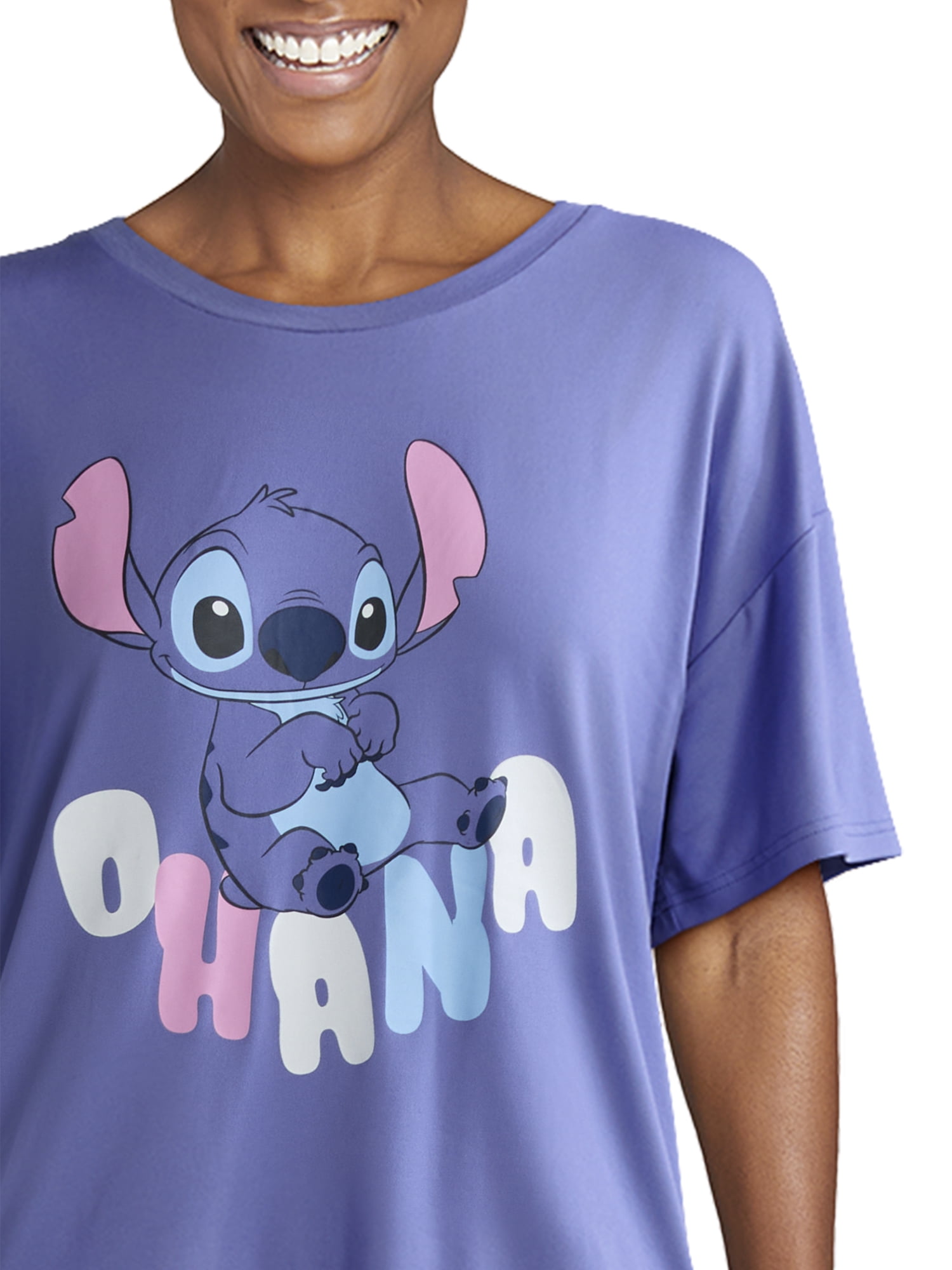 Disney’s Stitch Women's and Women’s Plus Oversized Tee and Pants Pajama Set, 2-Piece, Sizes XS-3X