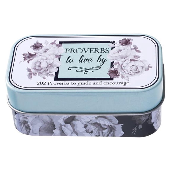Christian Art Gifts Bible Verse Promise Cards, Proverbs To Live By - 202 Proverbs to Guide and Encourage in Gift Tin