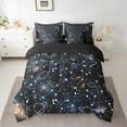 thumbnail image 2 of Erosebridal Astrology Bedding Sets Twin Size, Mystic Galaxy Comforter Sets with Sheets, Space Ship Reversible Bed Set, Microfiber Bedroom Decor, 7 Pieces, 2 of 6