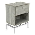 thumbnail image 3 of Camelia 1-Drawer and 1-Shelf Wood End Table with USB Port, Light Gray, 3 of 8