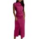 thumbnail image 2 of Vestido de Hombro Frío para Mujeres Color Sólido sin Mangas un Hombro Cintura Retracta Envoltura Nalgas Tenedor Dividido, 2 of 7