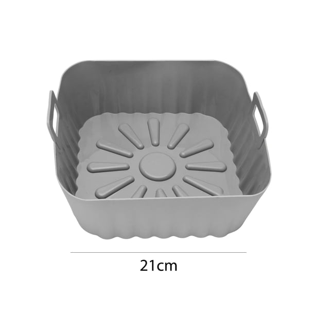 Sartén Para Freír Aire Revestimiento para freidora de aire, antiadherente, de silicona, para horno, herramienta de cocina (gris), 2 uds. Hugtrwg Libre de BPA