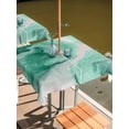 thumbnail image 2 of Outdoor Tablecloth with Umbrella Hole for Patio/Picnic/Party/Camping, Green Marble Waterproof Table Cloth Square Cover Washable, Summer Ocean Wave Green Ombre (54"x 54"), 2 of 8
