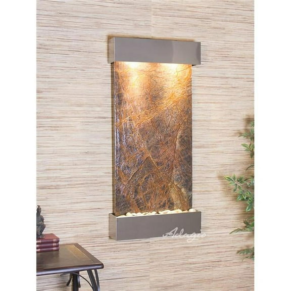Adagio WCS2006 Whispering Creek Stainless Steel Brown Marble Wall Fountain
