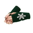 thumbnail image 1 of 1 Pair Knit Half Finger Glove Comfortable Winter Simple Knitting Craft Fingers Covers Hand Mittens with Snowflake Pattern, 1 of 6
