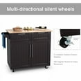 thumbnail image 4 of Costway Rolling Kitchen Cart Island Heavy Duty Storage Brown Trolley Cabinet Utility Modern, 4 of 10