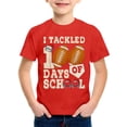 thumbnail image 4 of PMVFHDE T-Shirts Graphiques de Rentrée Scolaire pour Garçons Confortables Décontractés Col Rond Manches Courtes Coupe Ample Jeunes Enfants Hauts Rouge, 5-6 Ans, 4 of 4