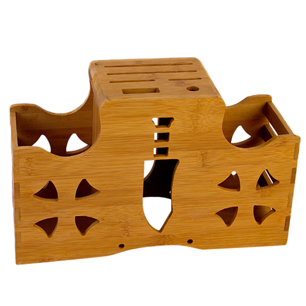 HINTRMENT Bamboo Kitchen Utensil Holder for Homeowners 1Pack 12.8X7.9X4.5In