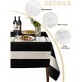 thumbnail image 2 of Black Beige Striped Table Cloth, Vintage Geometric Line Simple Waterproof Tablecloth for Square Tables, Reusable Washable Fabric Table Cover for Restaurant Kitchen Dining Tables 54"x54", 2 of 6