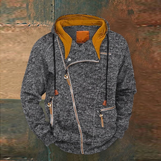 WILLBEST Sudaderas En Pareja Hombre Invierno Retro Moda Sólido Bolsillo Cardigan Cremallera Suéter Chica