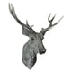 thumbnail image 2 of Elegante estatua de ciervo con tres astas, escultura decorativa para pared, ideal para la sala de estar. gris, 2 of 8