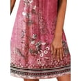 thumbnail image 4 of DYMADE V-Neck Vest Frock Printed Button Tunic Waist Sleeveless Dress For Women, 4 of 4