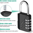 thumbnail image 2 of 4 Digit Combination Padlock, Combination Lock, Sport Locker Code Padlock for Gym, School, Gate, Shed, Garage, Storage, Luggage Lockers and Tool Box, Black, 2 of 5