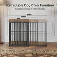 thumbnail image 2 of Large Dog Crate Furniture for Large Dogs, Retractable Dog Kennel Furniture, Wooden Dog Kennel Indoor, Heavy-Duty Dog Cage Furniture with 3 Levels of Adjustable Size,45.6" L, XL, Rustic Brown, 2 of 8