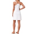 thumbnail image 3 of Womens Nightgown Sleeveless Spaghetti Strap Sleepdress Racerback Lingerie Chemise Night Shirt with Pockets 2XL White, 3 of 6