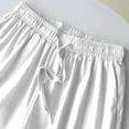 thumbnail image 4 of White Linen Workwear Solid Work Full-Length Big & Tall Banded Waist Women's Trousers Suit, Women's Casual Solid Retro Plus Size Cotton Button Shirt High Waist Loose Pocket Long Pant Suit, 4 of 5