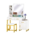 thumbnail image 6 of DEXTRUS 3 Drawers Makeup Vanity with Adjustable Lighting and Power Outlet, White, 6 of 10