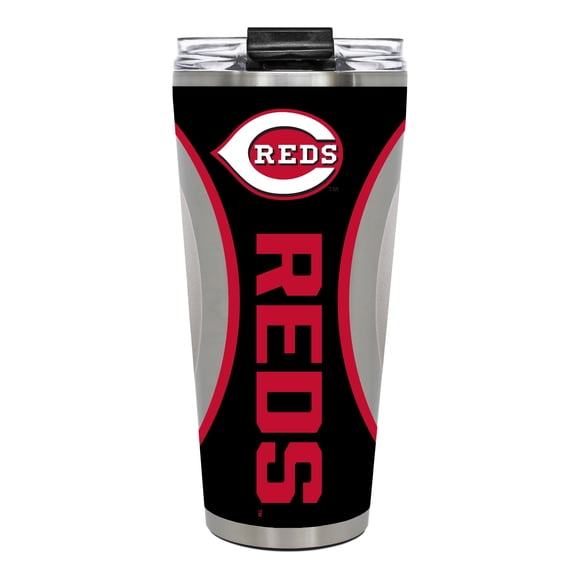 Cincinnati Reds 32 Ounce Vacuum Insulated Stainless Tumbler with Gameball Graphics