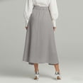 thumbnail image 3 of Maxi Flowy Skirts for Women Summer Elastic High Waisted Dressy Casual Ruffle Asymmetrical Hem Long Linen Wrap Skirt, 3 of 7
