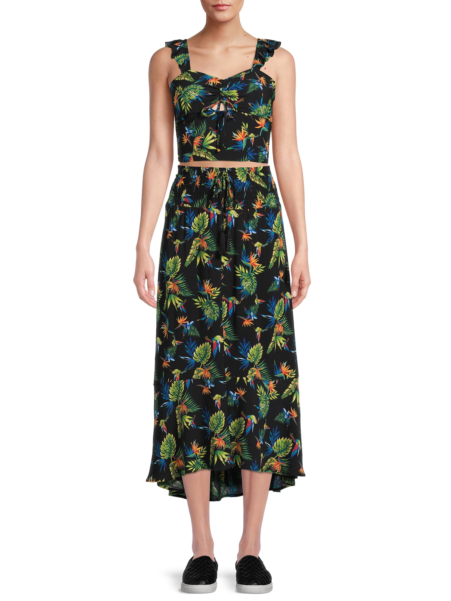 No Boundaries Juniors Maxi Skirt Set, 2-Piece - Walmart.com