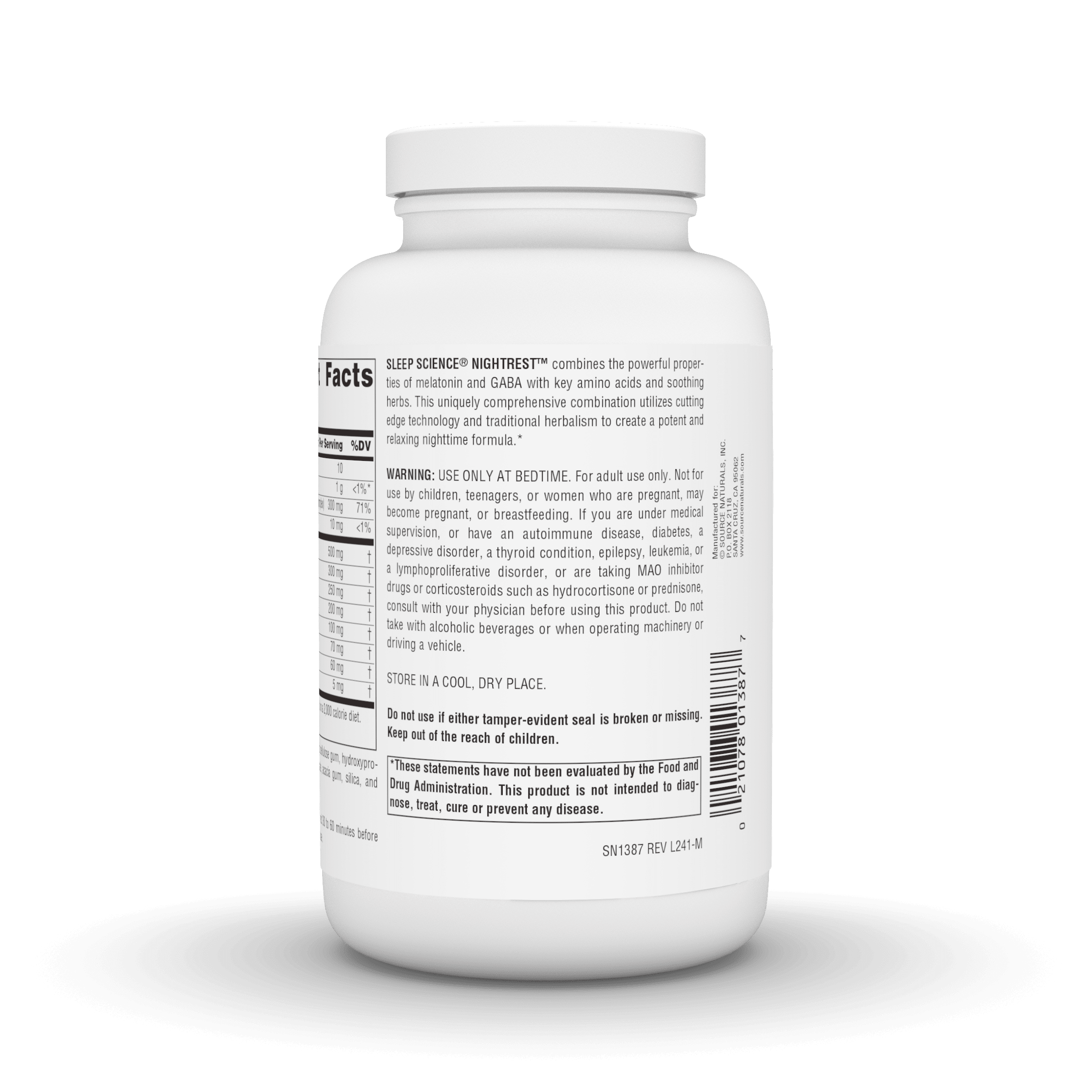 Source Naturals Sleep Science NightRest with Melatonin, Muti-Nutrient and Herb Complex, 200 Tablets
