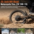 thumbnail image 5 of GT73 Pro Electric Dirt Bike, 3000W Motor, 50 MPH, 60V/36Ah Dual Batteries, 87-173 Mile Range, UL2849 Certified, Hydraulic Suspension, 25" Off-Road Dirt Tires, 5 of 10