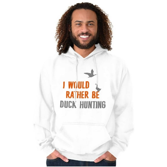 I Would Rather Be Duck Hunting Hunter Unisex Plus Fleece Graphic Hoodie Brisco Brands 2X