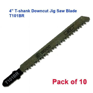 MTP ® Pack Of 10x T101BR 4" 100mm T-shank Downcut Jig Saw Blades fits Bosch HCS Wood Cutting  Fit Bosch Makita 101BR T-101BR
