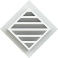 thumbnail image 4 of 16"W x 16"H Diamond Gable Vent (22 3/8"W x 22 3/8"H Frame Size): Functional, PVC Gable Vent w/ 1" x 4" Flat Trim Frame, 4 of 14