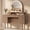 Natural Oak, variant on Hvoonc Makeup Vanity Desk with Mirror and Lights, 55.7” Large Fluted Dressing Table with 7 Drawers Storage for Bedroom, Walnut Brown