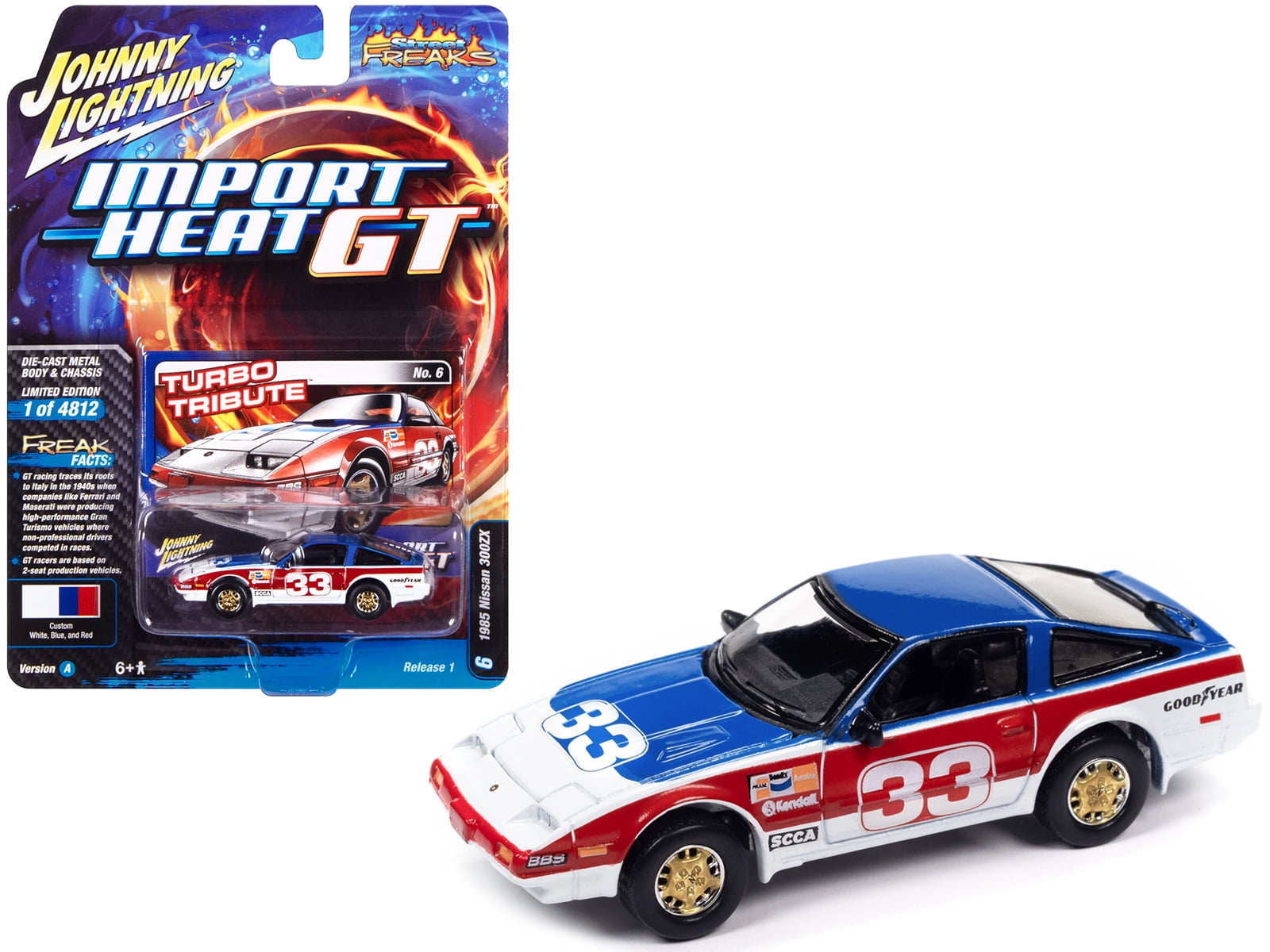 Diecast 1985 Nissan 300ZX #33 Red White and Blue Diecast 1985 Nissan 300ZX #33 Red White and Blue