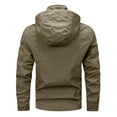 thumbnail image 6 of ZCFZJW Men's Tactical Hoodie Jackets Full Zip up Waterproof Rain Jacket Windbreaker Lightweight Shell Raincoat with Hood Golf Hiking Travel Khaki L, 6 of 9
