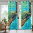 thumbnail image 6 of Abstract Turtle Outdoor Curtains for Patio Waterproof, Watercolor Teal Decoration Grommet Curtains for Porch Outside Privacy Drape for Gazebo Garden Pergola, 1 Panel, 54x95in, 6 of 9