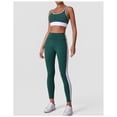 thumbnail image 5 of PISONIC Women 2 Piece Workout Sets Color Block Sports Bra High Waist Tummy Control Active Leggings Yoga Outfit Set, 5 of 8