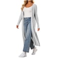 thumbnail image 4 of DIOAZUD Women's Plus Size Ribbed Knit Cardigan Extra Long Open Front Long Sleeve Floor Length Cardigan Sweater Soft Lightweight, 4 of 8